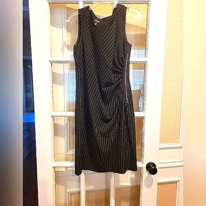 Jones NY perfect work dress - black white diagonal pinstripe dress